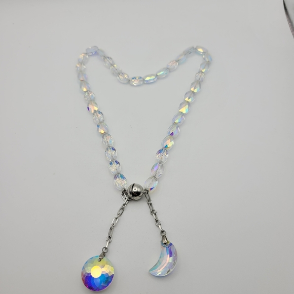 Magnetic Curtain Tiebacks, Crystal Beaded Sun & Moon Pendant - Picture 1 of 5